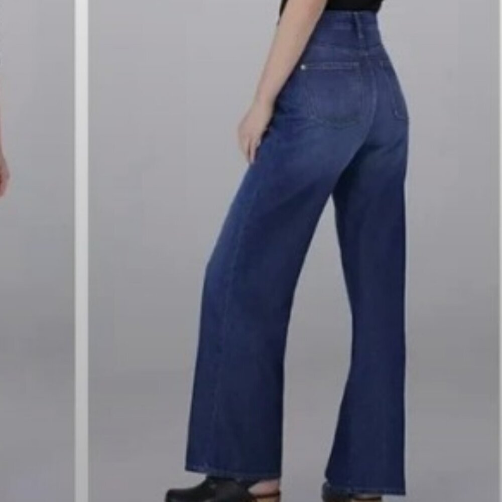Anthropologie Pilcro Jeans The Annie High Rise Wide Leg Blue Denim Size 30 - Picture 1 of 15